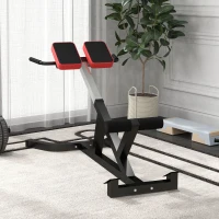 Soozier Roman Chair Back Extension Machine, Height Adjustable Hyperextension Bench with Dip Bars, Multi-Functional for Back, Core, Arms and Whole-Body Training, Black(m-2)