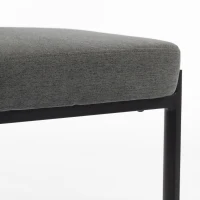 HOMCOM Upholstered Linen Fabric Kitchen Chairs, Modern Dining Chairs Set of 2 with Metal Legs, Grey(m-9)