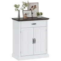 HOMCOM Sideboard Buffet, Modern Storage Cabinet with 2 Doors and Adjustable Shelf, White(m-9)