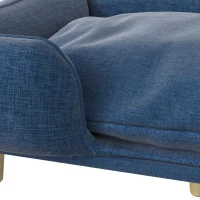 PawHut Washable Dog Sofa for Large Dogs, Elevated Pet Couch with Anti-slip Foot Pads, Dark Blue(m-11)