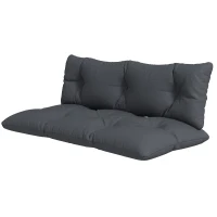 Outsunny 2 Seater 6" Thick Outdoor Seat Cushions with Back Cushion for Pallet, Loveseat Outdoor Furniture Cushions, Dark Grey(m-2)