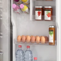 HOMCOM 7.7 Cu. Ft. Mini Fridge with Freezer, Compact Refrigerator with Adjustable Thermostat, Reversible Door, Black(m-11)
