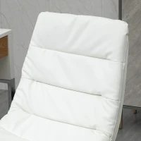 Vinsetto Armless Office Chair Ergonomic Computer Desk Chair Mid-Back Upholstered Task Chair with PU Leather, Adjustable Height and Swivel Seat, White(m-11)