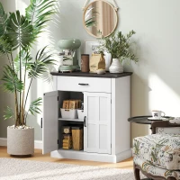 HOMCOM Sideboard Buffet, Modern Storage Cabinet with 2 Doors and Adjustable Shelf, White(m-1)