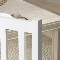HOMCOM Farmhouse Dining Table Chairs, Set of 4 Pine Wood Kitchen Table Chairs with Slat Back for Living Room, Bedroom, White(m-9)
