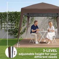 Outsunny 8' x 8' Pop Up Canopy, Outdoor Folding Tent, Portable Party Tent with Carrying Bag for Camping, Party, Picnic, Coffee(m-7)
