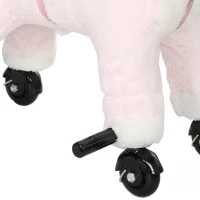 Qaba Unicorn Ride on Toy for Girls 2-5 Years, Ride On Unicorn with Wheels and Sounds for Active Play, Birthday Gift, Pink(m-9)