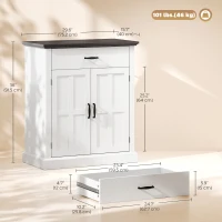 HOMCOM Sideboard Buffet, Modern Storage Cabinet with 2 Doors and Adjustable Shelf, White(m-3)