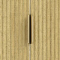 HOMCOM 46" Kitchen Pantry Cabinet with Doors and Adjustable Shelves, Freestanding Fluted Pantry Cabinet with Spice Racks(m-12)