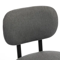 HOMCOM Upholstered Linen Fabric Kitchen Chairs, Modern Dining Chairs Set of 2 with Metal Legs, Grey(m-8)