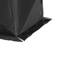Outsunny 4 Person Pop-Up Ice Fishing Tent, Portable Ice Fishing Shelter With 4 Detachable Windows, Black(m-12)