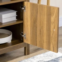 HOMCOM TV Stand for 65 Inch TVs, TV Cabinet with Wooden Shelves and Doors, Entertainment Center for Living Room, Bedroom, Walnut(m-9)
