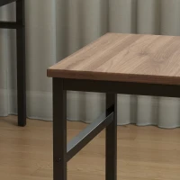 HOMCOM 7-Piece Industrial Dining Table Set for 4-6 Kitchen Table and Armless Chairs, Brown Wood Grain(m-12)