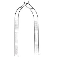 Outsunny 8FT Metal Garden Arch, Decorative Arbor Trellis for Climbing Plants, Wedding, Party, Event, Holiday, Black(m-9)