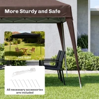 Outsunny 8' x 8' Pop Up Canopy, Outdoor Folding Tent, Portable Party Tent with Carrying Bag for Camping, Party, Picnic, Coffee(m-6)