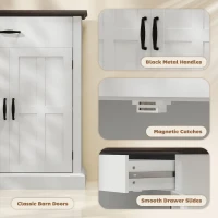 HOMCOM Sideboard Buffet, Modern Storage Cabinet with 2 Doors and Adjustable Shelf, White(m-6)