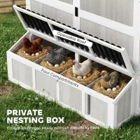 PawHut Large Chicken Coop for 10-15 Hens, Walk-in Outdoor Chicken House with Run, Nesting Box, Waterproof Roof, Perches(m-7)