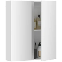 kleankin Wall Mounted Bathroom Cabinet with Mirror, Bathroom Medicine Cabinet with 2 Doors, Adjustable Shelf Soft Close Mechanism(m-9)