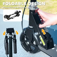 Qaba Scooter for Kids Ages 3-8 with Light Up Wheels, Adjustable Handlebar, Rear Brake & Handbrake for Girls and Boys, Black(m-7)