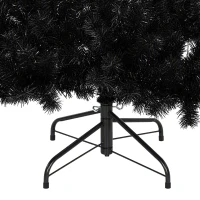 HOMCOM 6ft Pre-lit Black Christmas Tree, Artificial Halloween Tree with 680 Purple LED Lights, 680 Tips, Metal Stand, Black(m-12)