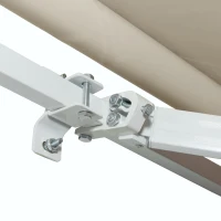 Outsunny 12' x 8' Retractable Awning Patio Awnings Sun Shade Shelter with Manual Crank Handle, 280g/m² UV & Water-Resistant Fabric and Aluminum Frame for Deck, Balcony, Yard, Cream White(m-20)