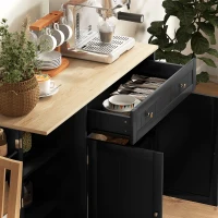 HOMCOM Modern Sideboard Cabinet, 41" Kitchen Buffet Cabinet with Drawer, Adjustable Shelf, 3 Doors for Dining Room, Black(m-9)