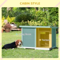 PawHut Outdoor Indoor Dog House with Openable Top, Weather Resistant Dog Kennel with Porch, Pet Furniture for Small and Medium Sized Dogs, Gray(m-6)