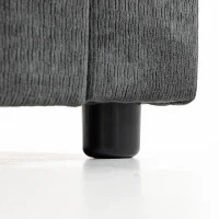 HOMCOM Sectional Sofa Bed, Double Pullout Sleeper Sofa Couch, Chenille Fabric, Dark Grey(m-12)