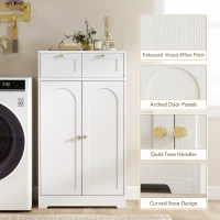HOMCOM Bathroom Floor Cabinet with 2 Drawers - White(m-6)