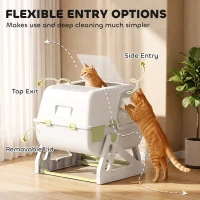 PawHut Cat Litter Box with Lid, Enclosed Cat Litter Box with Deodorization Bag & Drawer Pan, High Sides & Flip-to-Clean(m-7)