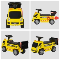 Aosom Kids Push Car Toddler Ride-on Construction Toy Cart for Age 18-36 Months with Shovel, Headlights, and Music, Yellow(m-8)