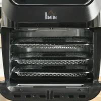 HOMCOM 12 QT Air Fry Oven, 8 In 1 Countertop Oven Combo with Air Fry, Roast, Broil, Bake and Dehydrate, 1700W with Accessories and LED Display, Black(m-9)