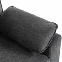 HOMCOM Sectional Sofa Bed, Double Pullout Sleeper Sofa Couch, Chenille Fabric, Dark Grey(m-10)