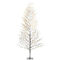 HOMCOM 6FT Lighted Snow-Flocked Twig Tree with Fairy Lights 328 LED, Artificial Tree for Home Indoor Sheltered Outdoor(m-13)