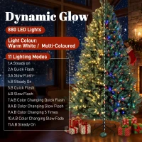 HOMCOM 9ft Prelit Christmas Tree, Colorado Blue Spruce, Easy Plug, Hinged Xmas Tree with Warm White & Multi-Color LED Lights(m-4)