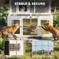 PawHut Wooden Rabbit Hutch, 2-Story Bunny Cage w/ Run, Waterproof & Openable Roof, Pull Out Tray and Ramp for 1-2 Rabbits(m-7)