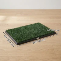 PawHut Dog Grass Pad with Tray, Artificial Grass Pet Training Toilet with Drainage Grid, Grass Mat(m-3)