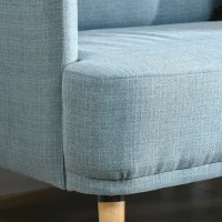 HOMCOM 48" Loveseat Sofa for Bedroom, Modern Love Seats Furniture, Upholstered Small Couch for Small Spaces, Blue(m-8)