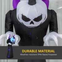 Outsunny 7ft Inflatable Halloween Ghost with Horns, Blow-Up Outdoor LED Yard Display with Flame Effect for Garden, Lawn, Yard, Party, Holiday(m-5)