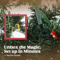 HOMCOM 6 ft Prelit Christmas Tree, Whimsical Xmas Tree Slim High Mountain Fir with 200 LEDs and Metal Stand, Green(m-8)