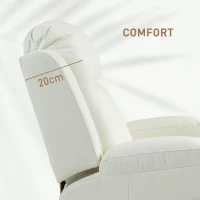 HOMCOM Swivel Massage Recliner Chair Rocker, Overstuffed Manual Reclining Sofa, PU Leather Rocking Chair with Side Pockets, Cup Holders, for Living Room, Nursery, Cream White(m-7)