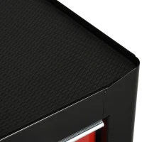 HOMCOM Lockable Tool Cabinet, 5-Drawer Rolling Tool Chest with 4 Universal Wheels, Black and Red(m-11)