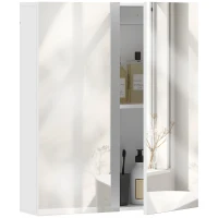 kleankin Wall Mounted Bathroom Cabinet with Mirror, Bathroom Medicine Cabinet with 2 Doors, Adjustable Shelf Soft Close Mechanism(m-2)