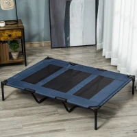 PawHut 48" x 36" Elevated Breathable Dog Bed w/ Carry Bag Dark Blue(m-12)