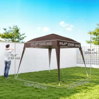 Outsunny 8' x 8' Pop Up Canopy, Outdoor Folding Tent, Portable Party Tent with Carrying Bag for Camping, Party, Picnic, Coffee(m-3)