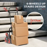 DURHAND 6-Wheels Climbing Stairs Trolley Hand Truck Foldable Steel Load Cart, 264lbs Capacity(m-5)