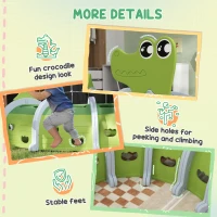 Qaba Crocodile Design Tunnel for Kids to Crawl Through, for 3-6 Years, Green(m-7)