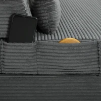 HOMCOM Floor Chair with Back Support Four-Fold Floor Gaming Chair Side Pockets Pillow Floor Seat Sofa Bed, Dark Grey(m-10)