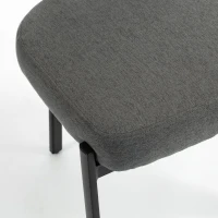 HOMCOM Upholstered Linen Fabric Kitchen Chairs, Modern Dining Chairs Set of 2 with Metal Legs, Grey(m-10)