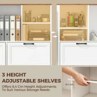 HOMCOM Lateral Mobile Filing Cabinet, 2 Drawer File Cabinet with Wheels, Adjustable Hanging Bars, Walnut and White(m-6)